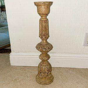 Tall Ornate Candle Holder 21.5" Pillar Candlestick
